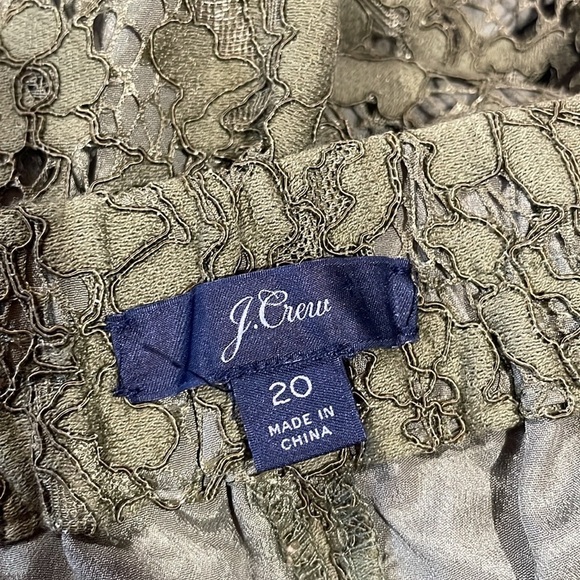 J. Crew Lace Easy High Rise Crop Pant in Moss - Picture 3 of 10